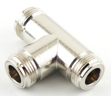 N Female to N Female TEE Coax Connector Adapter - USA Ham Radio Seller
