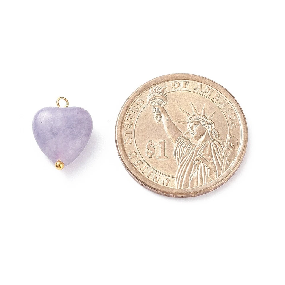 50 x натуральный фиолетовый слюда камень сердце подвески подвески для ювелирных изделий ожерелье - Изображение 2 из 4