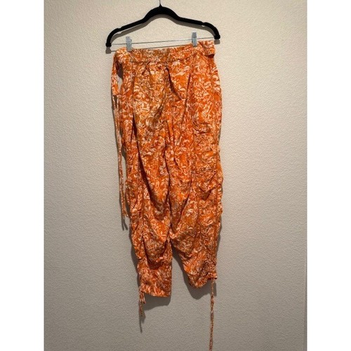 Free People Dusk till Dawn Parachute pant Orange - Size Small 1729 - Picture 9 of 12