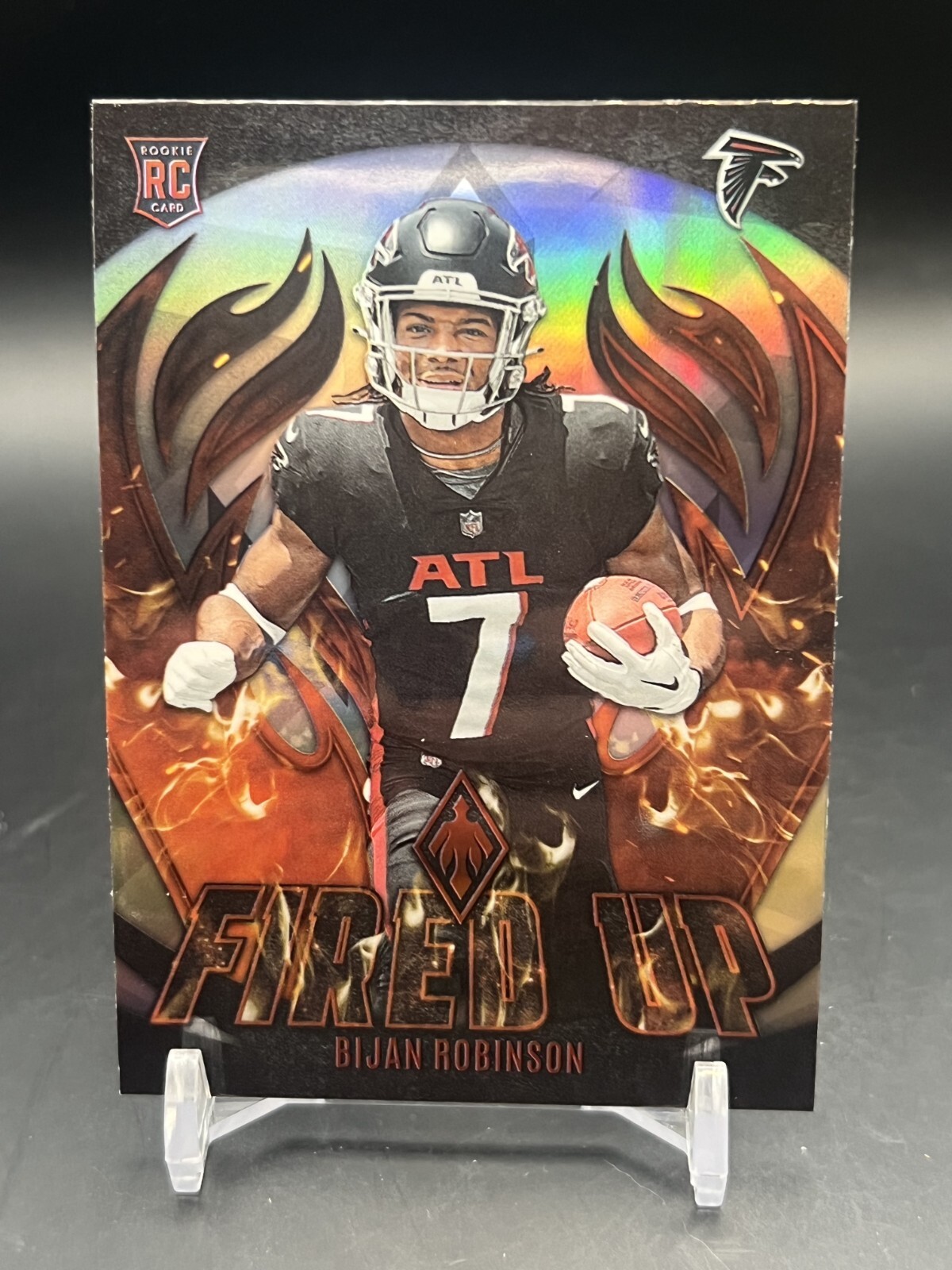 2023 Panini Phoenix Fired Up #FU-8 Bijan Robinson - Silver RC