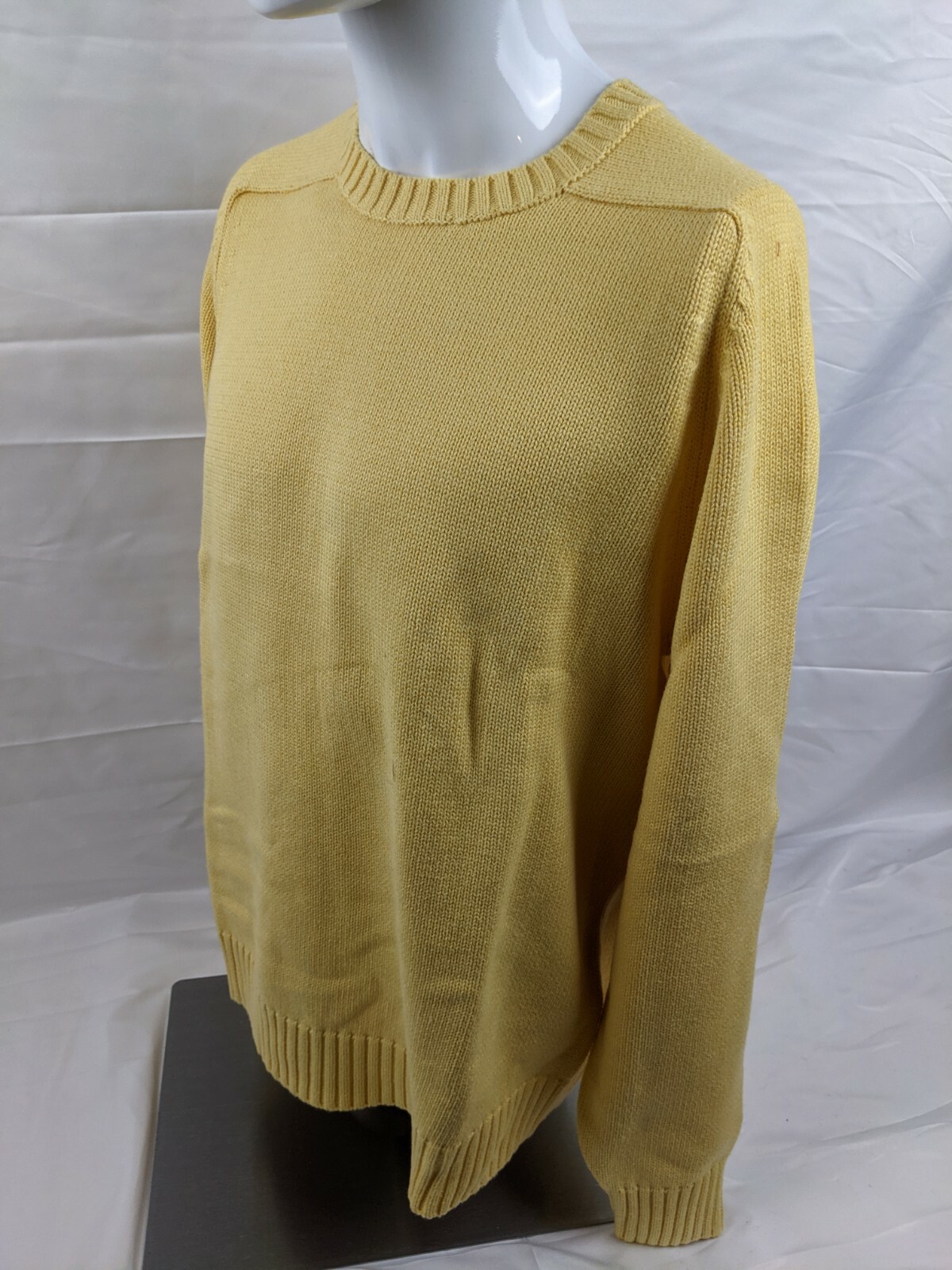 Vintage COTTON Mens Size L Sweater Lands' End Yellow NEW, NO TAGS