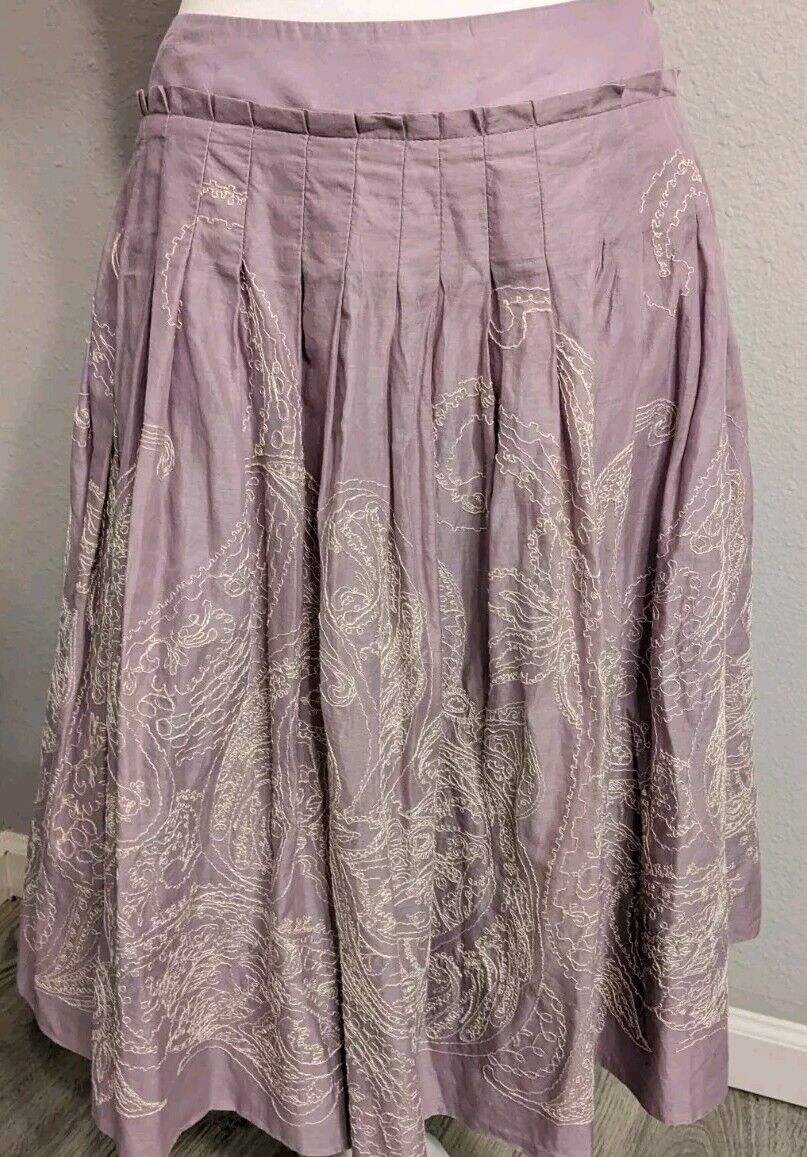 Talbots Women Skirt sz 10 Cotton Purple Pleated F… - image 3