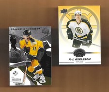 BOTH! P.J. AXELSSON-BOSTON BRUINS! 23-24 Upper Deck Centennial/2003 BD DOUBLE