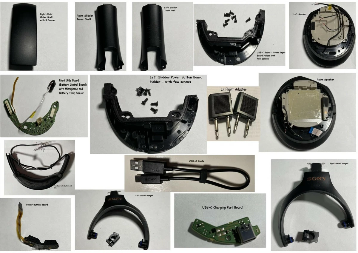 Genuine OEM Replacement Parts Original Sony WH-1000XM3, WH1000XM3 Black