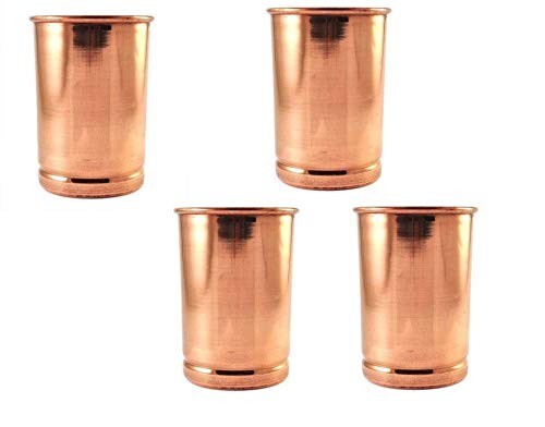 Copper Water Plain Glass Smooth Drinking Tumbler Health Benefits 300ML Set Of 4 - Bild 2 von 6