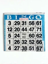 1 on Single Face Bingo Paper Cards- Pack of 500- Color Blue Border