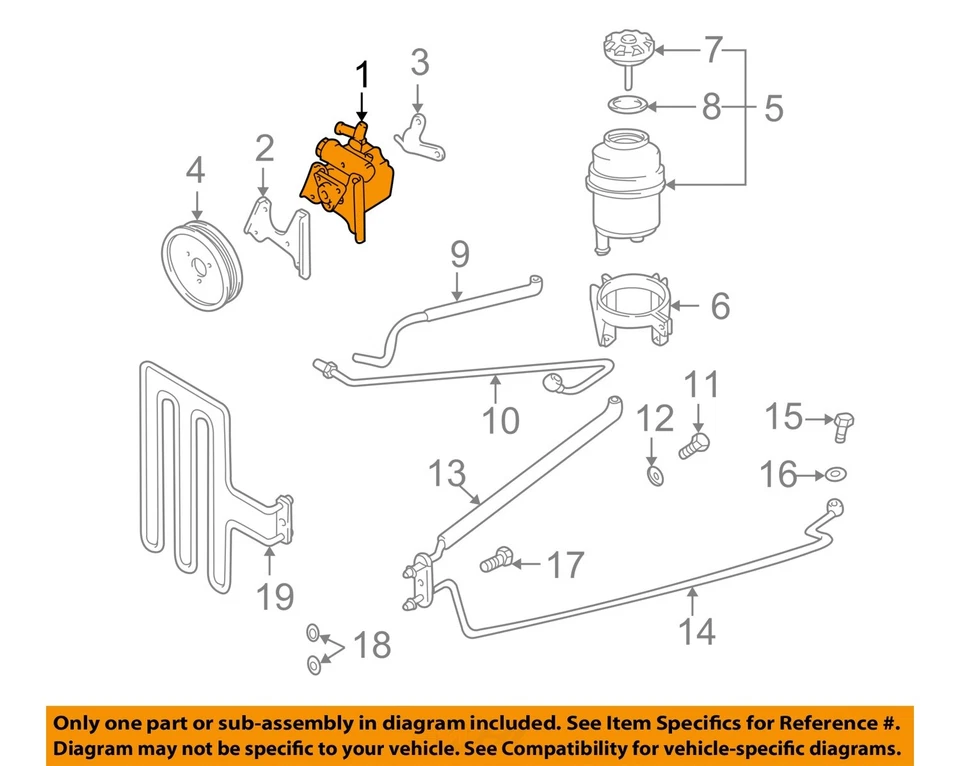 Used Power Steering Pump fits: 2000 Bmw 528I Grade A - Image 3 of 4