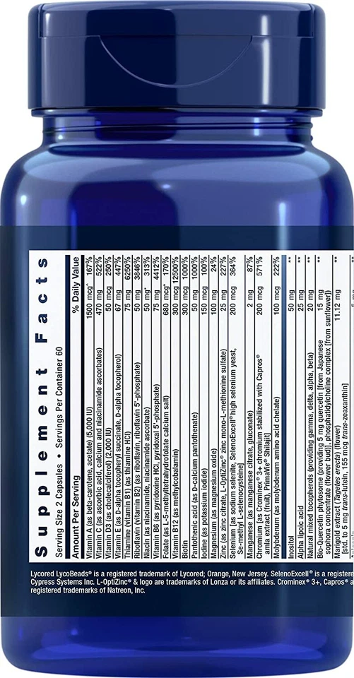 Suplemento multivitamínico y mineral de alta potencia Life Extension dos por día paquete de 2 Foto 3 de 4