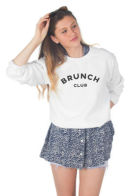 Brunch Club Sweater Top Jumper Sweatshirt Fashion Blogger Summer Love Food