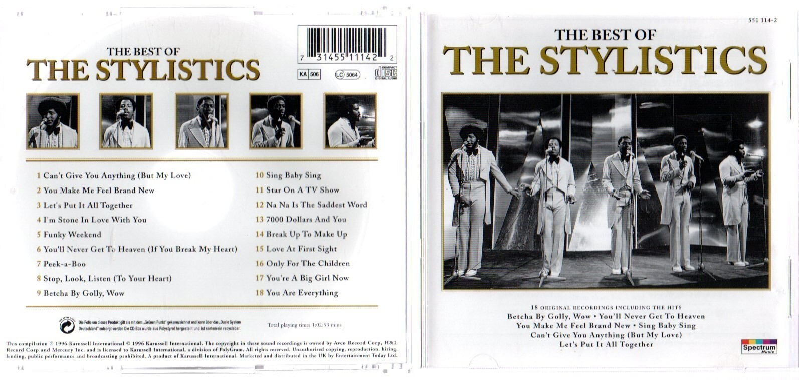 The Stylistics - The Best of the Stylistics (18 track CD 1996)