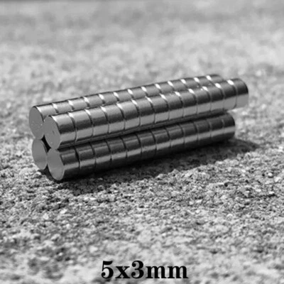 5mm x 3mm Very Strong N52 Small Neodymium Disc Round Magnets Cylinder Strong