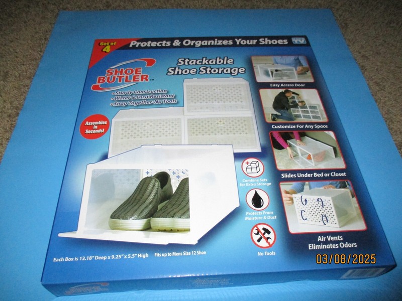 New Stackable Shoe Storage Set Of 4