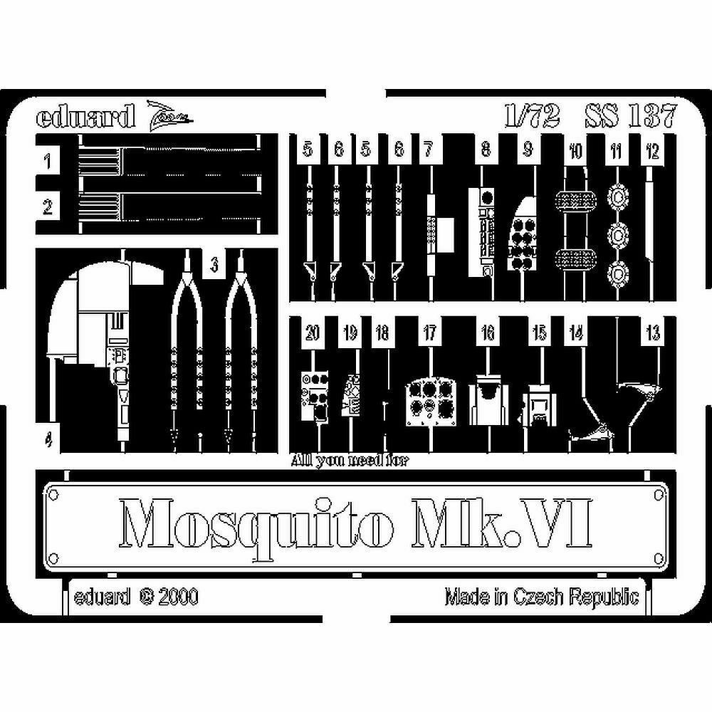 Eduard SS137 Mosquito Mk.VI Photo Etched Set Tamiya 1/72