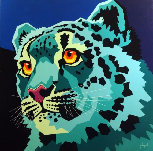 Schim Schimmel, Line of Sight, Original Acrylic on Canvas Painting - Rare