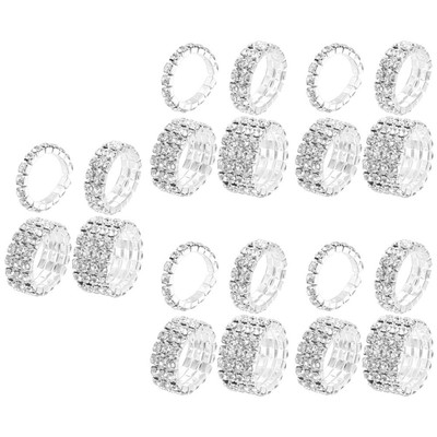 4 Fingerringe Strass Jubiläumsringe Eheringe Bling Strassringe
