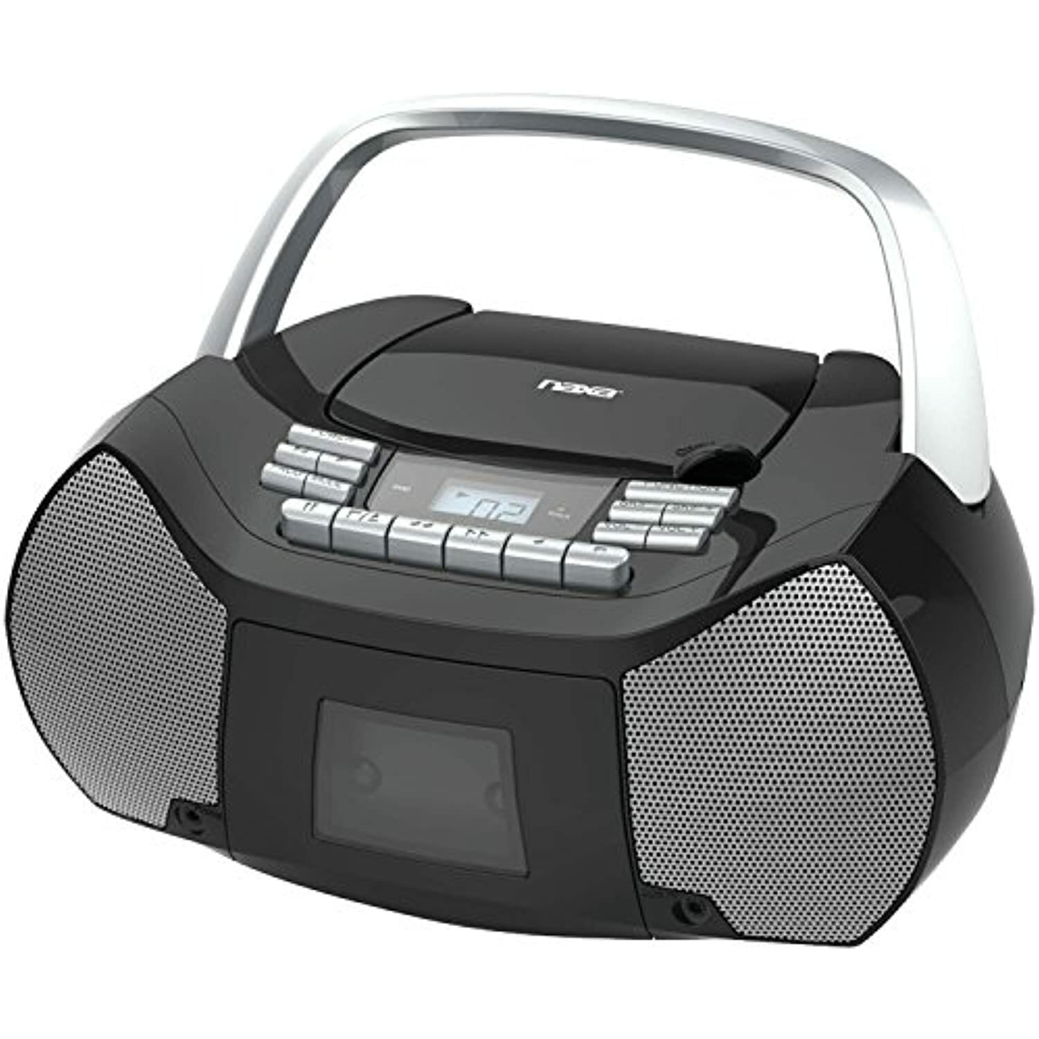 NAXA Electronics NPB-268 Portable CD/Cassette Boombox (Silve