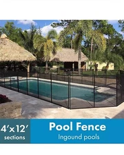 WaterWarden Child Safety Pool Fence 4’ x 12’ Removable Fencing for Inground Pool