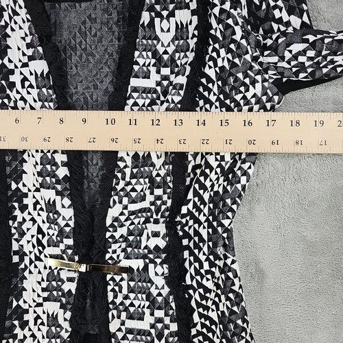 Chaqueta Blazer Joseph Ribkoff Mujer Talla 4 Negra Blanca Acolchada Estampado Geométrico - Imagen 5 de 7