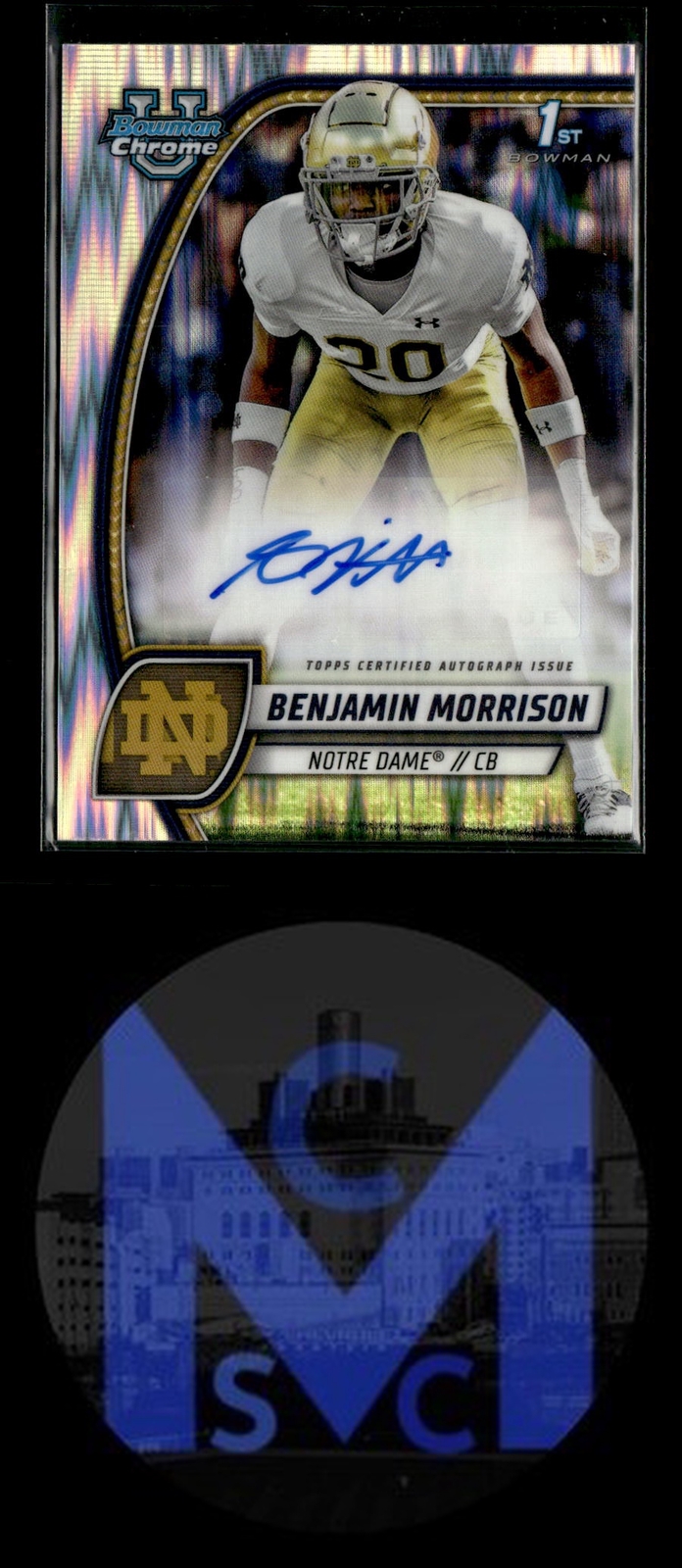 2024 Bowman U Chrome #PA-BMO Benjamin Morrison Autographs Stealth Refractor