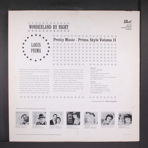 LOUIS PRIMA: wonderland by night DOT 12" LP 33 RPM - Picture 2 of 2