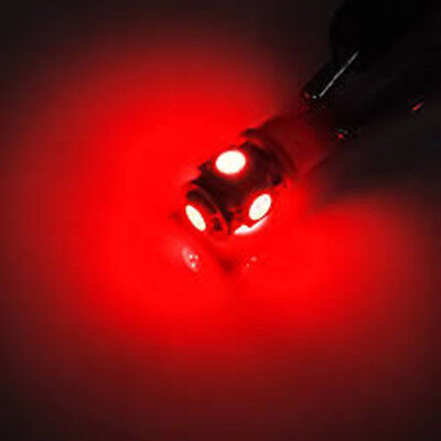 Two T10 194 168 921 Red Backup Reverse Dash Instrumental Light Bulbs