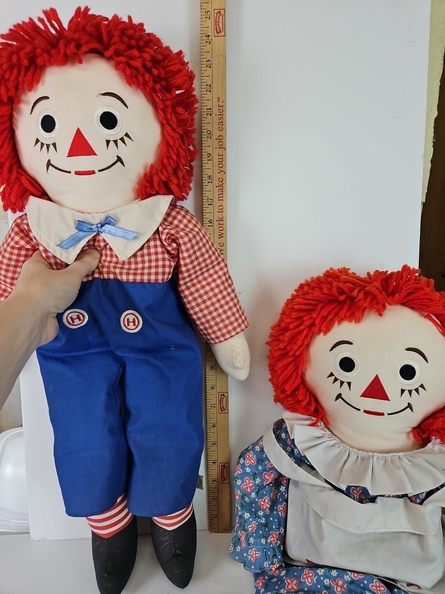 Raggedy Ann and Andy Vintage 24” Applause Doll Plush Set Of 2