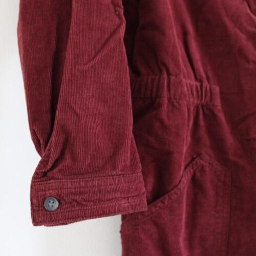 NWT Bonpoint Girls Flo Overall Worker Jumpsuit Burgundy Corduroy Long Sleeve 12 - Picture 2 of 10