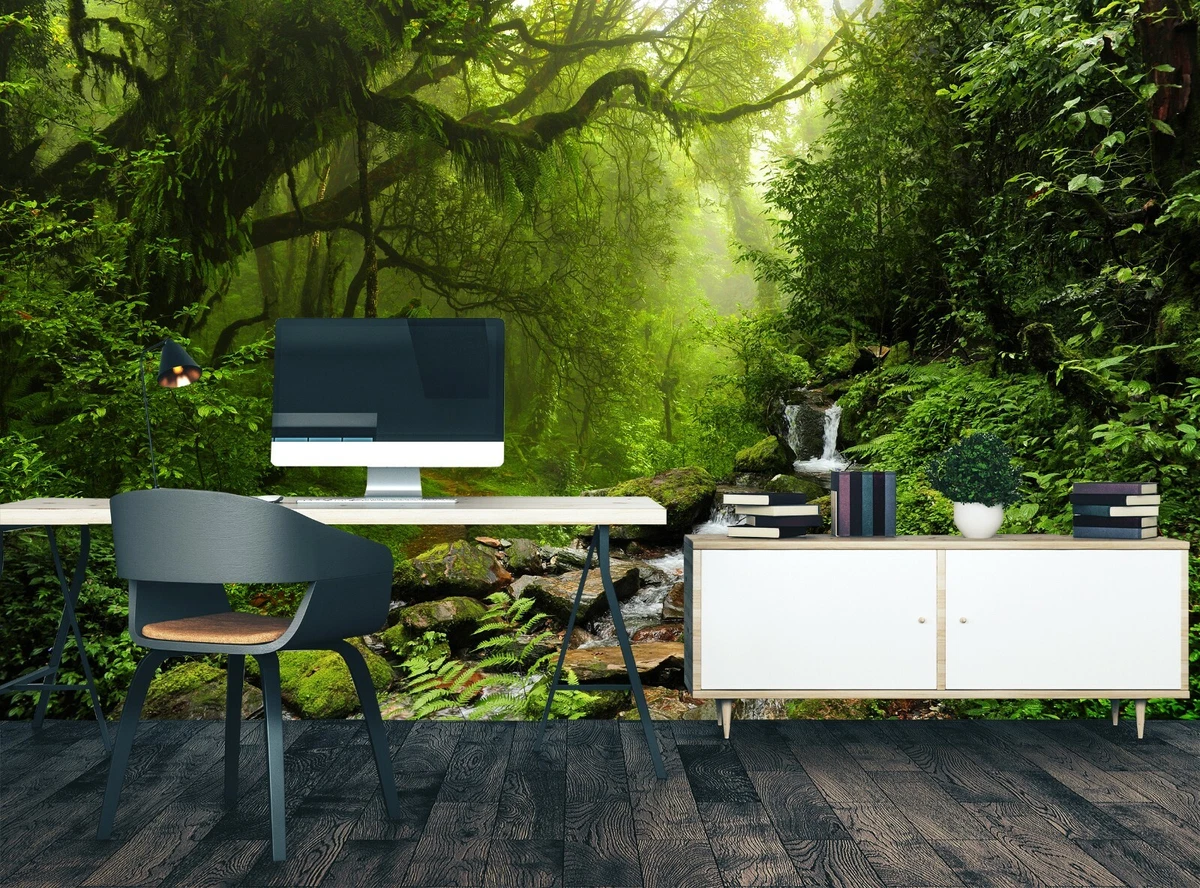 Green Forest Wallpaper Photo Wall Mural DECOR Paper Poster Custom