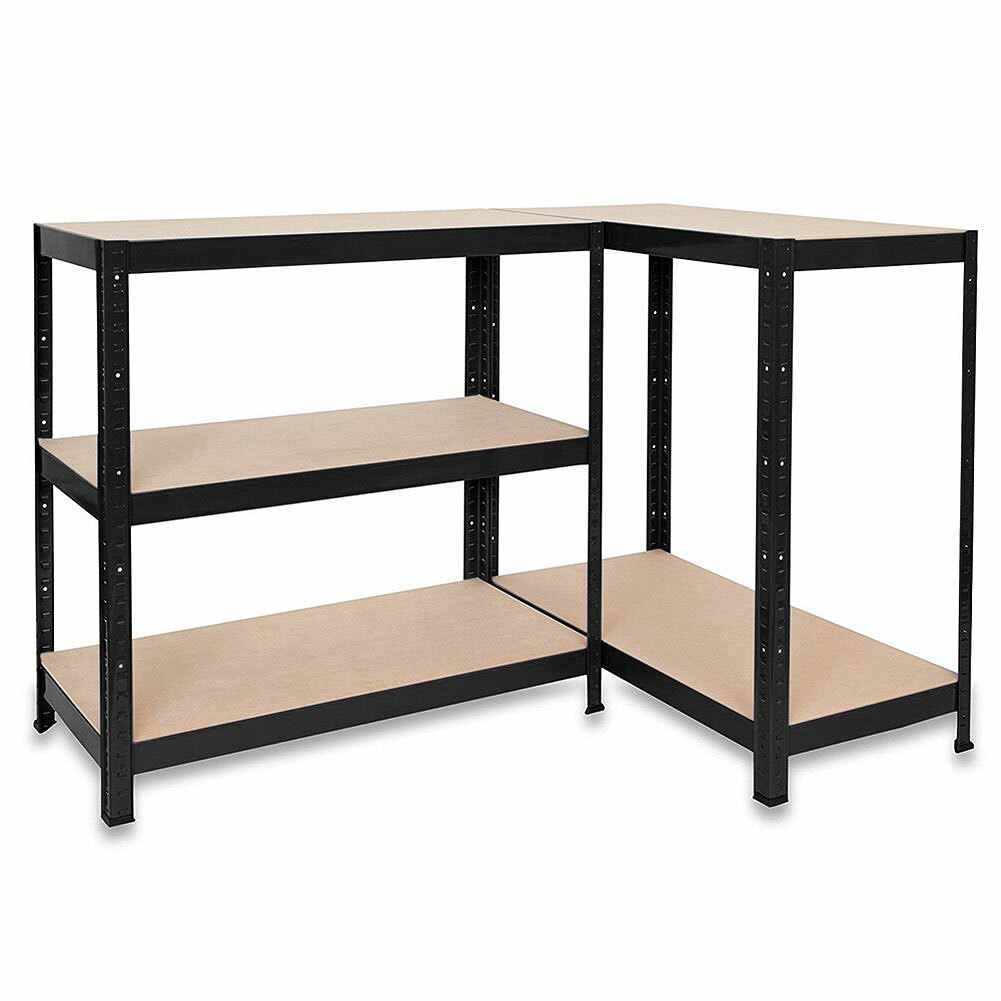 Black 5 Tier Metal Shelving Unit Storage Racking Shelves Garage