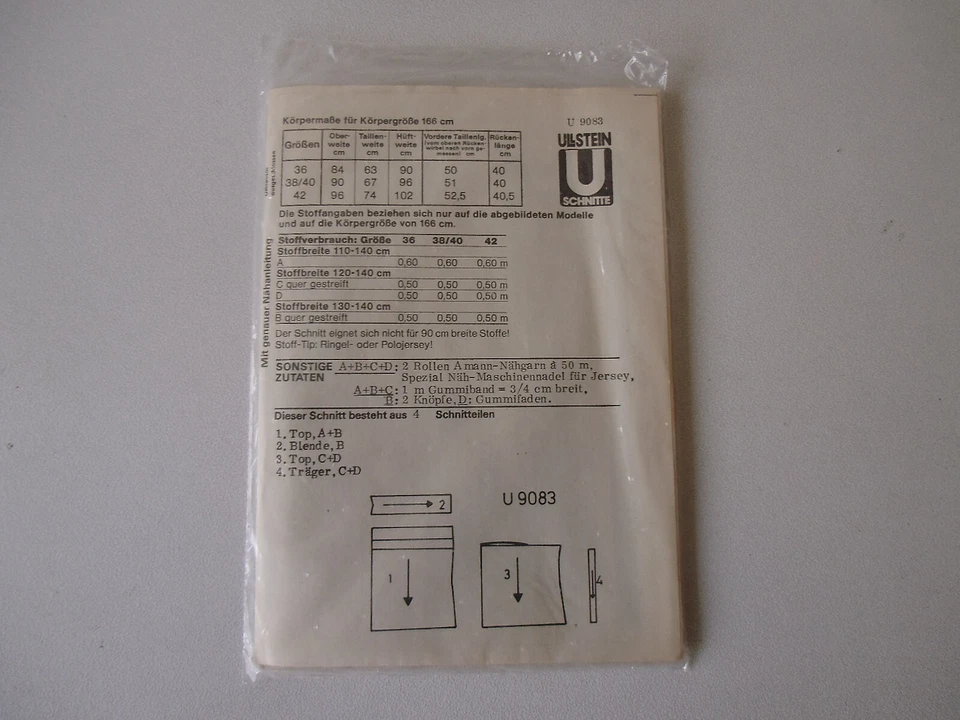 Ullstein 9083 Vintage Drei-Größen-Schnitt 36+38/40+42 - Bild 2 von 2