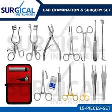 15 Pcs Ear Examination & Surgery Set Surgical Veterinary Instruments kit German
