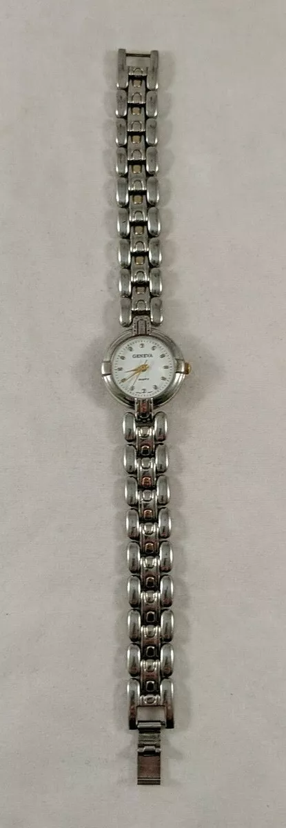 Geneva Quartz Watch Japan Movement 20mm Women s Silver Finish Band