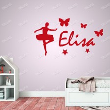 ADESIVI MURALI ADESIVO WALL STICKER DECORAZIONI CAMERETTA BIMBA BALLERINA DISNEY