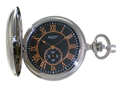 Regent Quartz Savonnette Taschenuhr mit Kette - kleine Sekunde UVP* 99,00 EUR 