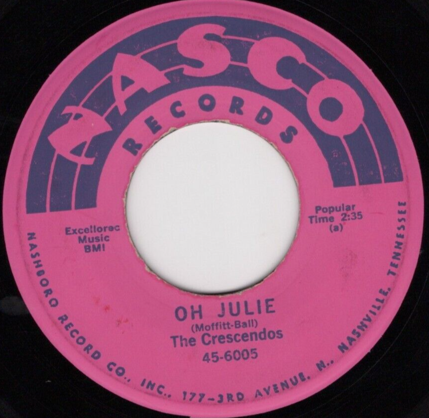 The Crescendos – Oh Julie / My Little Girl 1957 Nasco Rock & Roll Doo ...