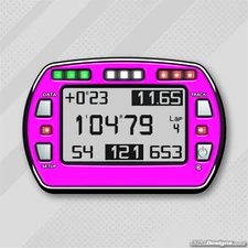 FLUORESCENT PINK STYLE GEL STICKER FOR ALFANO PRO III EVO LAP TIMER - KARTING