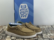 Hey Dude Youth US YT2 Wally Washed Canvas Walnut Casual Shoes, Style 40567-267