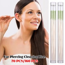 70/160PCS Ear Piercing Cleaning Line Disposable Earrings Hole Cleaner Care Tools