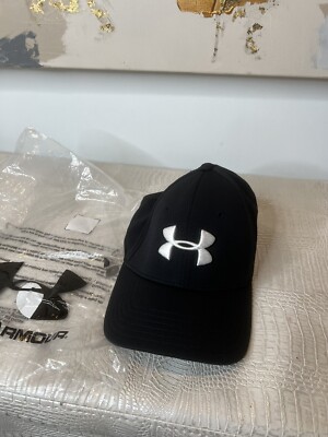 Under Armour Men's Blitzing II Stretch Fit Hat Medium-Large Black (001)/White