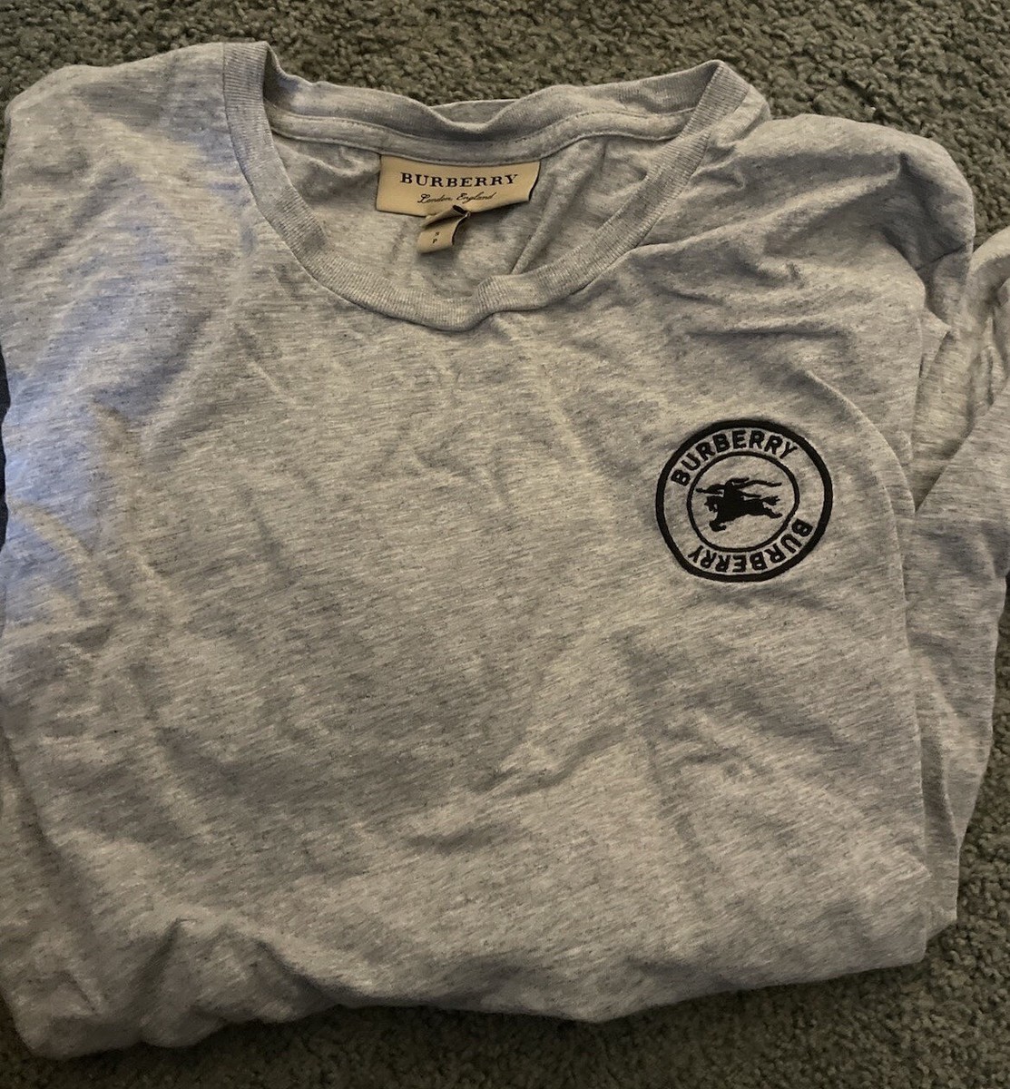 BURBERRY★素敵!JENSON WHITE COTTON LOGO LONG SLEEVE T SHIRT BURBERRY JENSON WHITE COTTON BLACK KNIGHT LOGO LONG SLEEVE T