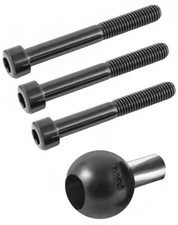 RAM-B-367U RAM Motorcycle Handlebar Clamp Base with Set of M8 Screws and 1" Ball