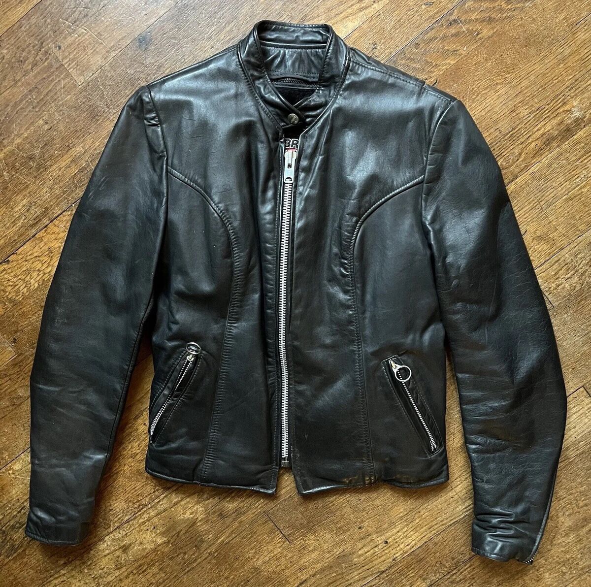70s Vintage Brooks Leather Cafe Motorcycle Racer Zip Up 70s Vintage Brooks Leather Cafe Motorcycle Racer Zip Up