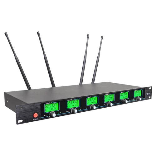 Wireless Microphone System 6 Channel UHF 6 Handheld Metal Dynamic Mic Church KTV - Picture 3 of 7