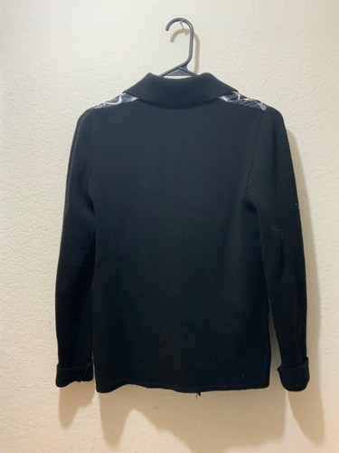 Rani Anabella CASHMERE KNIT-SILK PRINTED SWEATER: STIRRUPS-BLACK KNIT $1750 - Picture 6 of 11