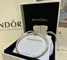 Snake Chain Sterling Silver Heart Bracelet CZ Stones, 7.5" Gift for Women 925S