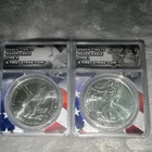 U.S. Mint 2021 American Silver Eagle ANACS MS70 Type 1 & 2 First Strike Set
