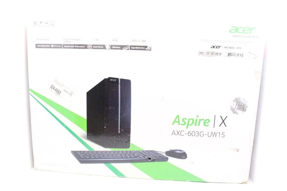 Acer Aspire X AXC-603G-UW15 Desktop PC Pentium J2900 4GB RAM 1TB HDD Windows 8.1 - Image 3 of 4