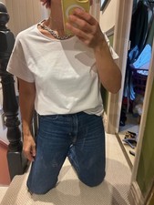 BNWT Christopher Kane White diamante chain neck tee. Size XS