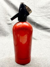 VINTAGE RED METAL SODA SELTZER SIPHON BOTTLE HOME BARWARE DRINKS