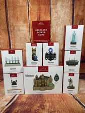 2025 Hallmark Haunted Mansion Tree Topper w 7 Ornaments & Keepsake Power Cord